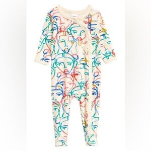 Nordstrom Cristina Martinez Print Footie In Ivory Growing Blooms Cotton 6-9